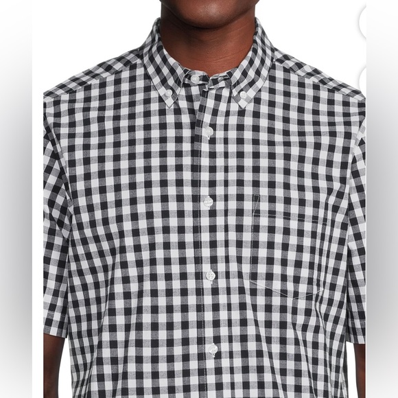 Mens GEORGE Short Sleeved Shirt Size Medium 38-40 Navy White Check New - Picture 4 of 8